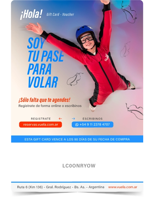 Tu pase para volar - Regalá una Gift Card - Vuela Argentina